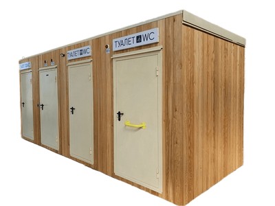 Туалетный модуль Парковый с отделкой из планкена (Автономный)