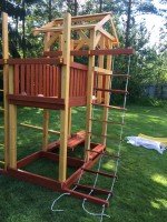 Детский игровой комплекс Савушка 4 сезона-10 с веревочной лестницей