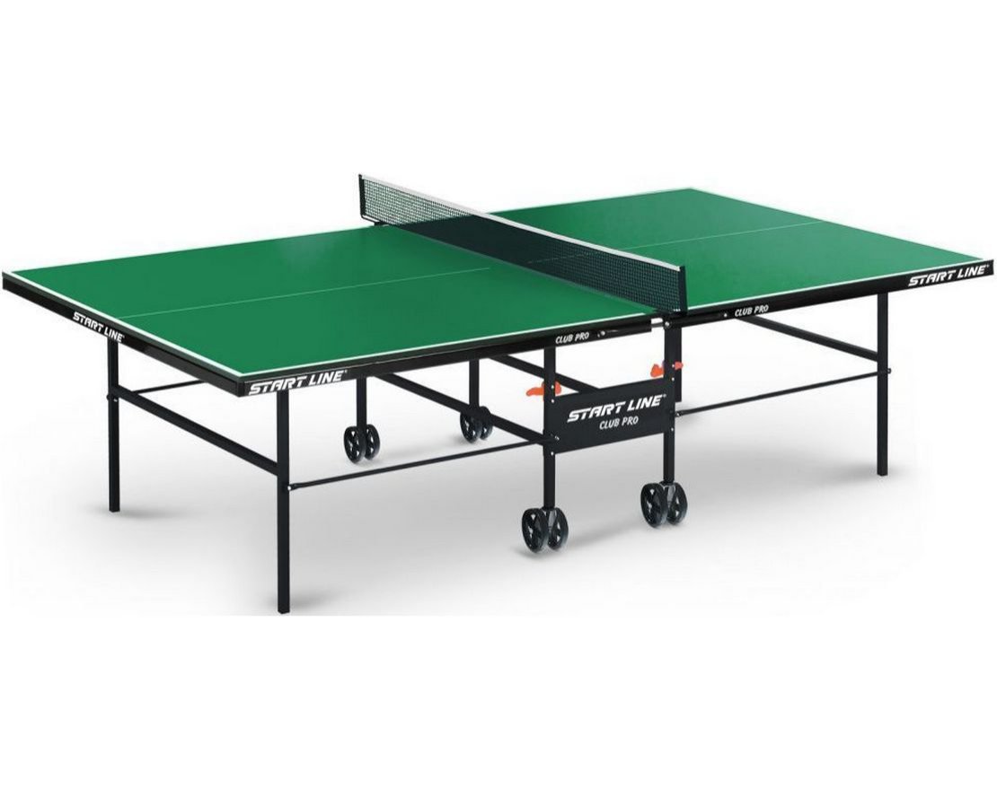 Теннисный стол складной для помещений Start line Club-Pro Indoor 274х152.5х76 см с сеткой, зеленый